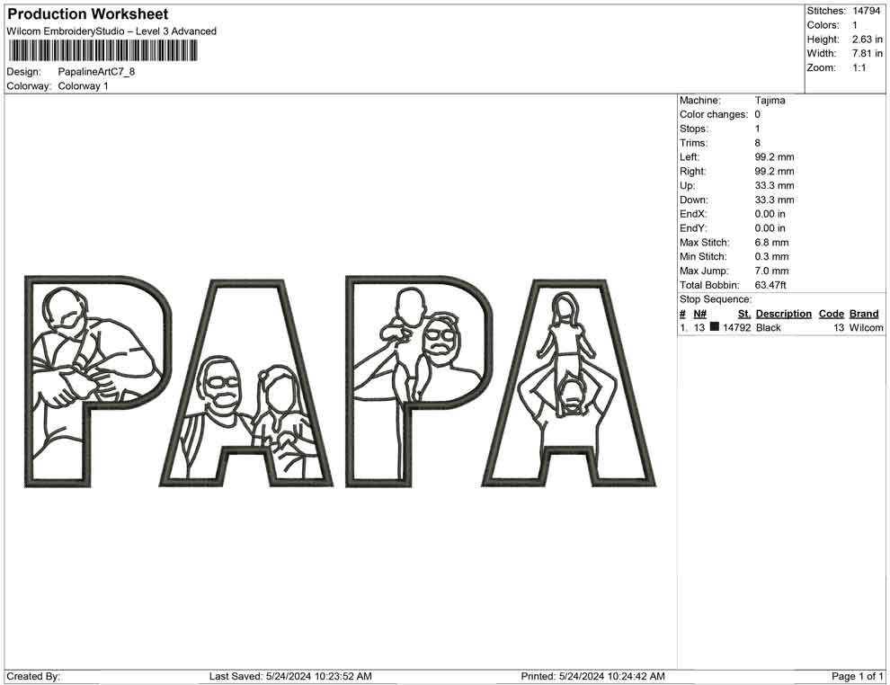 Papa line Art C