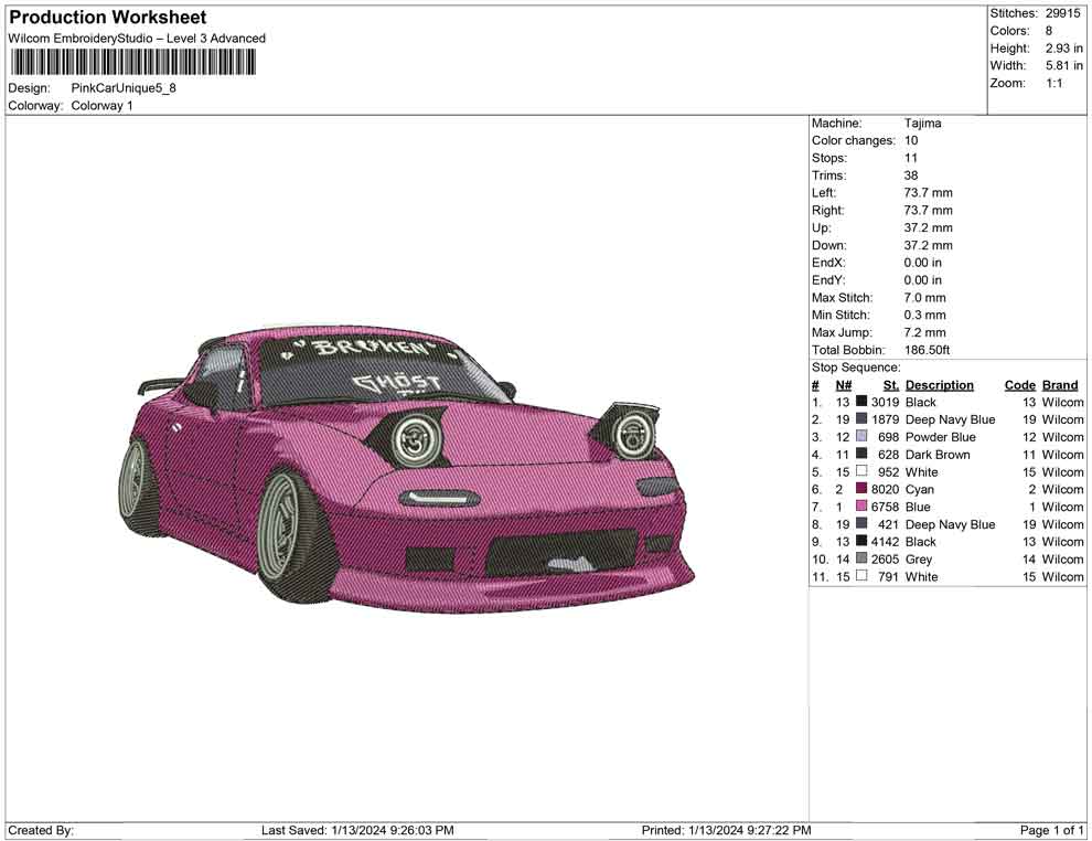 Pink car unique