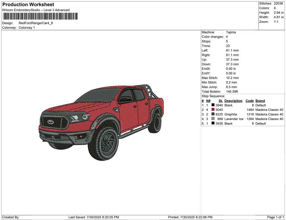 Red Ford Ranger Car