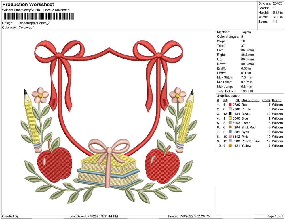 Ribbon Apple Book