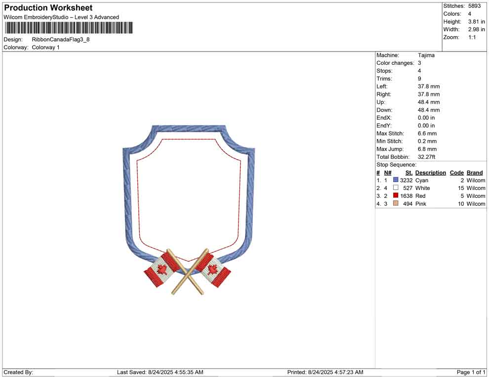 Ribbon Canada Flag