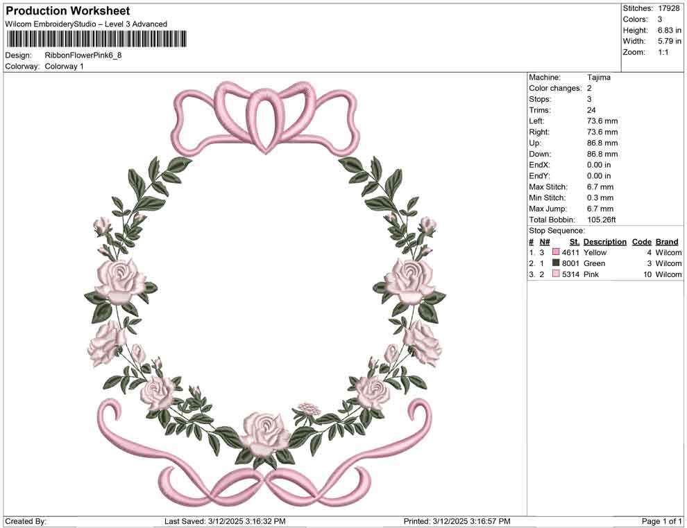 Ribbon Flower Pink