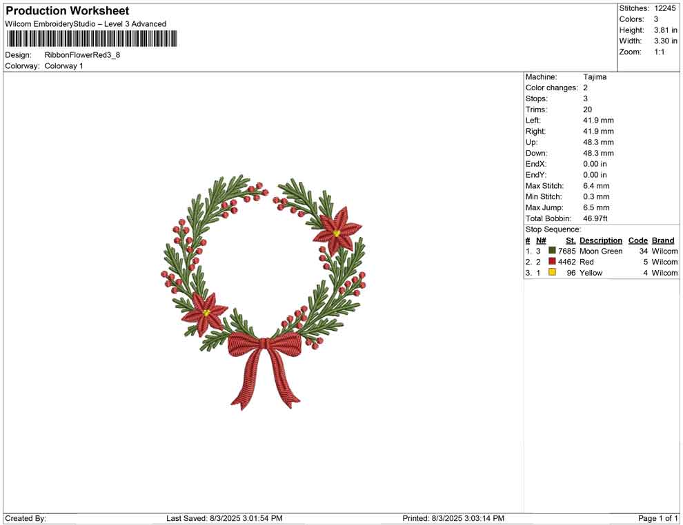 Ribbon Flower Red