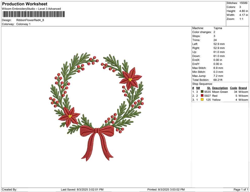 Ribbon Flower Red