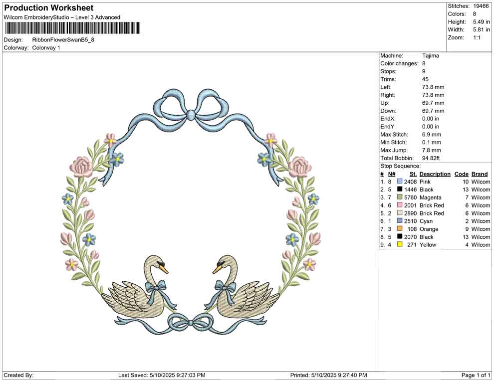 Ribbon Flower Swan B