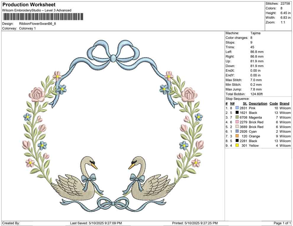 Ribbon Flower Swan B