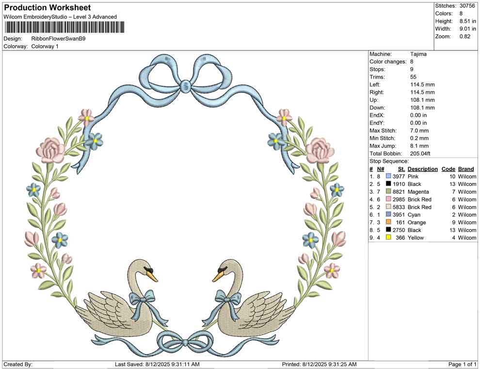 Ribbon Flower Swan B