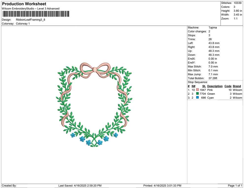 Ribbon Leaf Framing