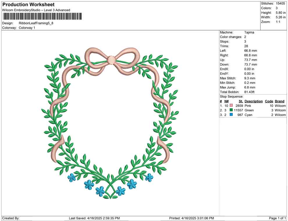 Ribbon Leaf Framing
