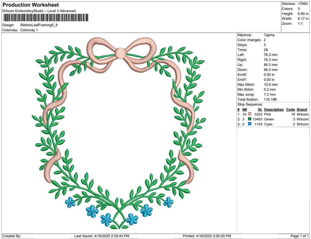 Ribbon Leaf Framing