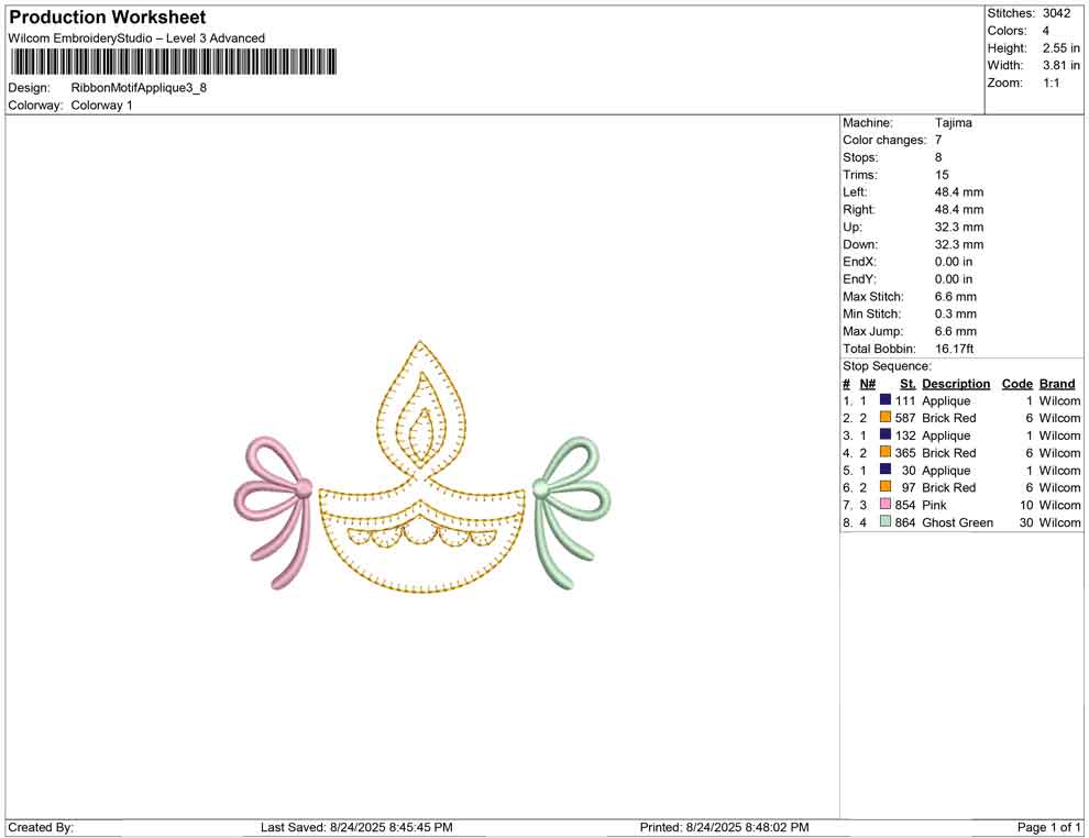 Ribbon Motif Applique