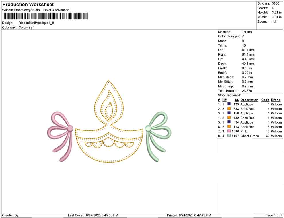 Ribbon Motif Applique