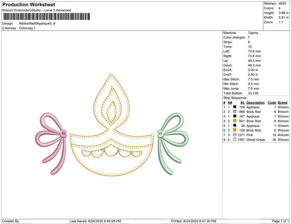 Ribbon Motif Applique