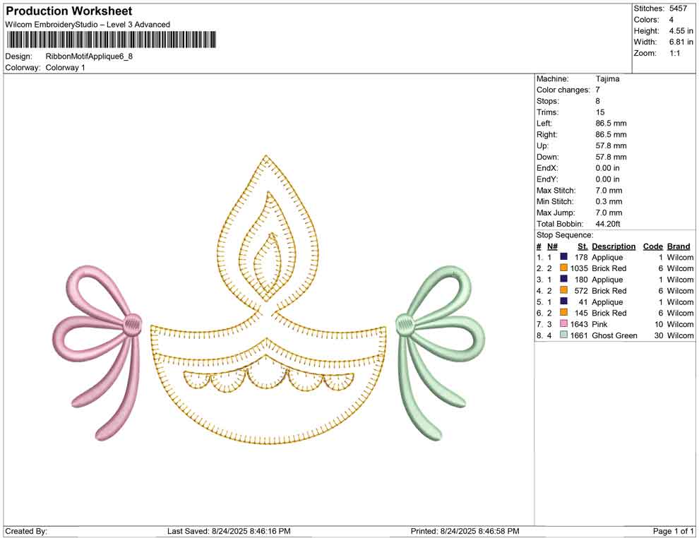 Ribbon Motif Applique