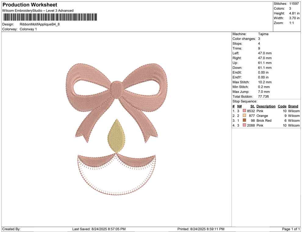 Ribbon Motif Applique B