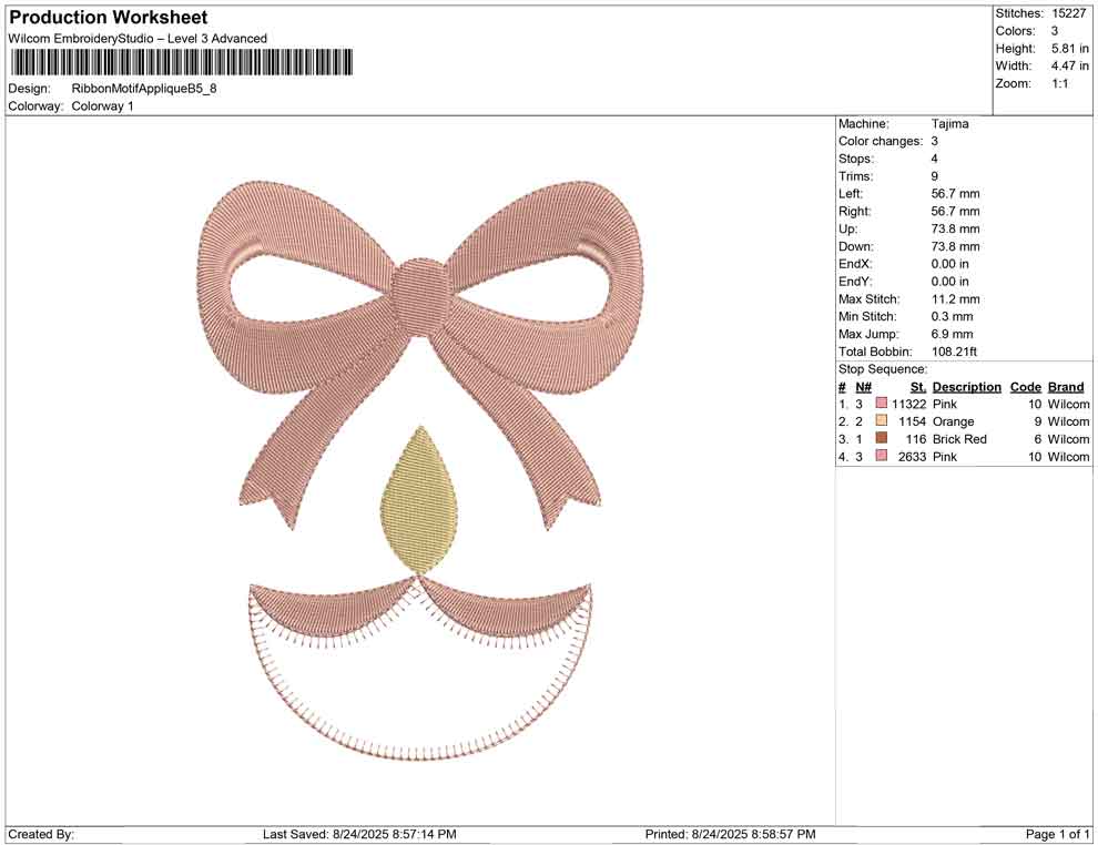 Ribbon Motif Applique B