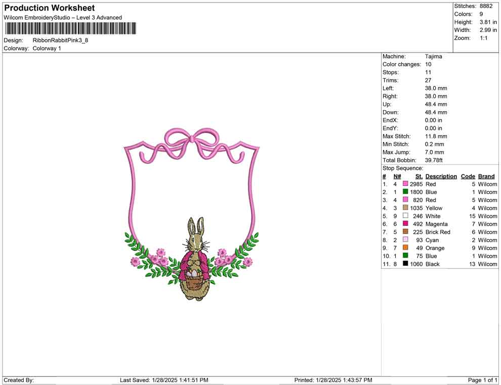 Ribbon Rabbit Pink