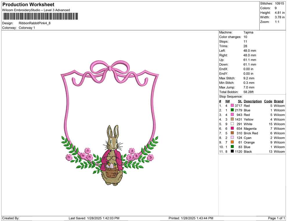 Ribbon Rabbit Pink