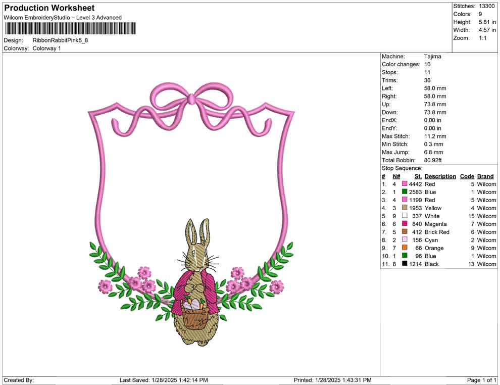 Ribbon Rabbit Pink