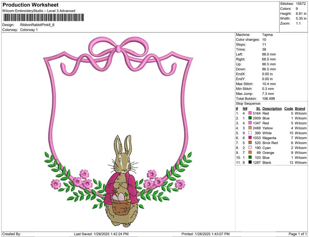 Ribbon Rabbit Pink