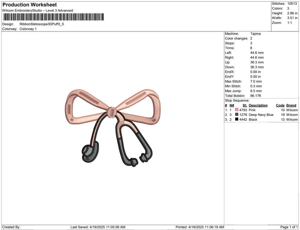 Ribbon Stetoscope 3D Puff