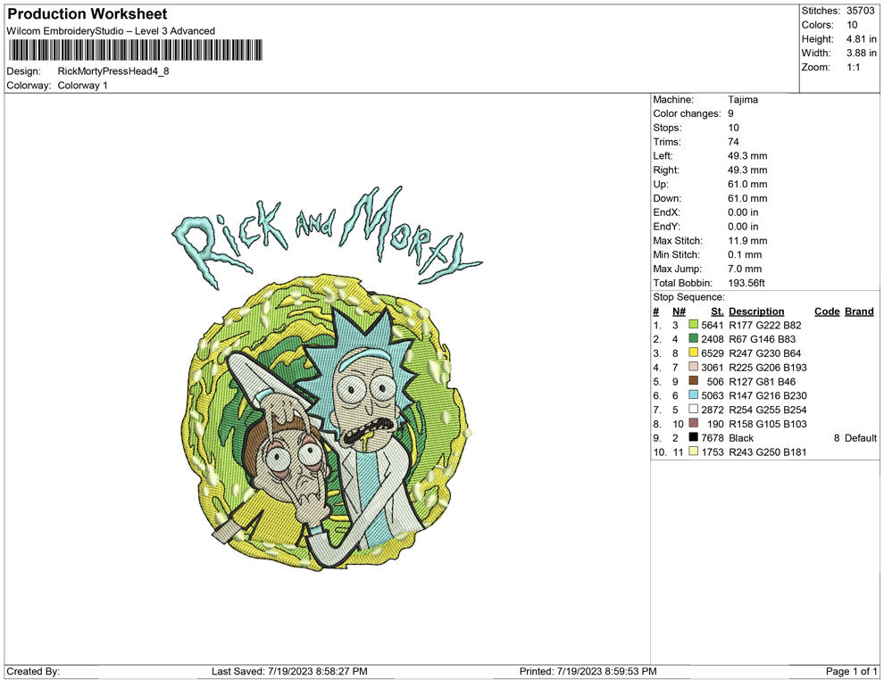 Rick and morty press head