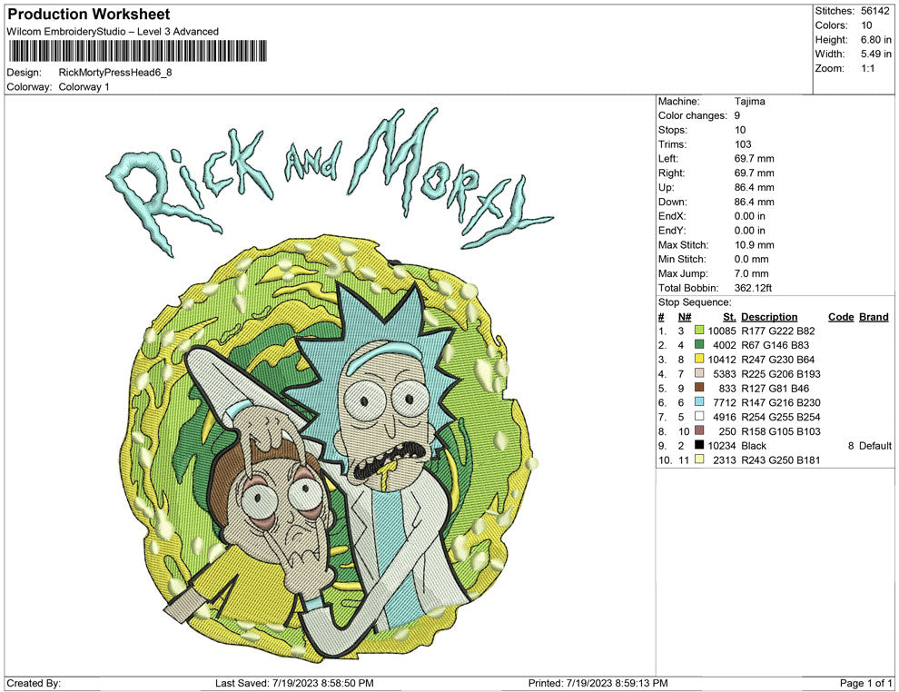 Rick and morty press head