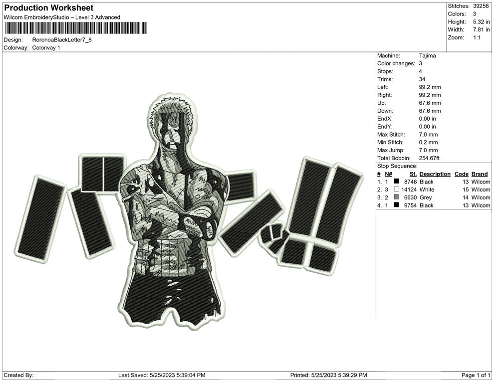 Roronoa Black letter