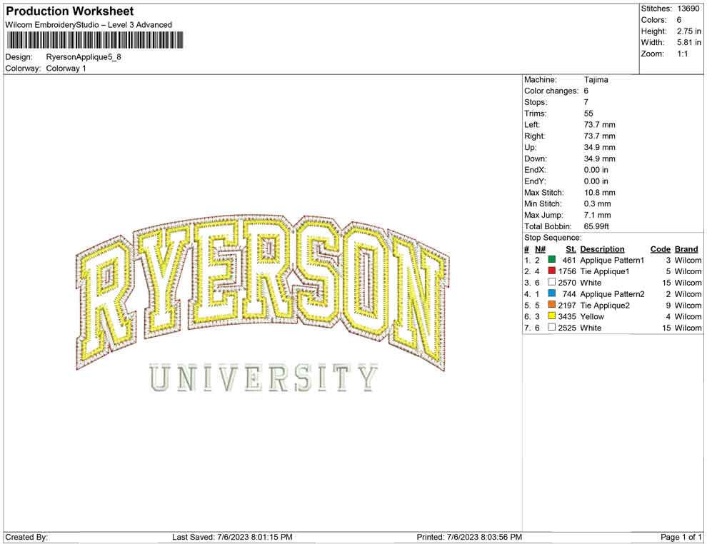Ryerson Applique