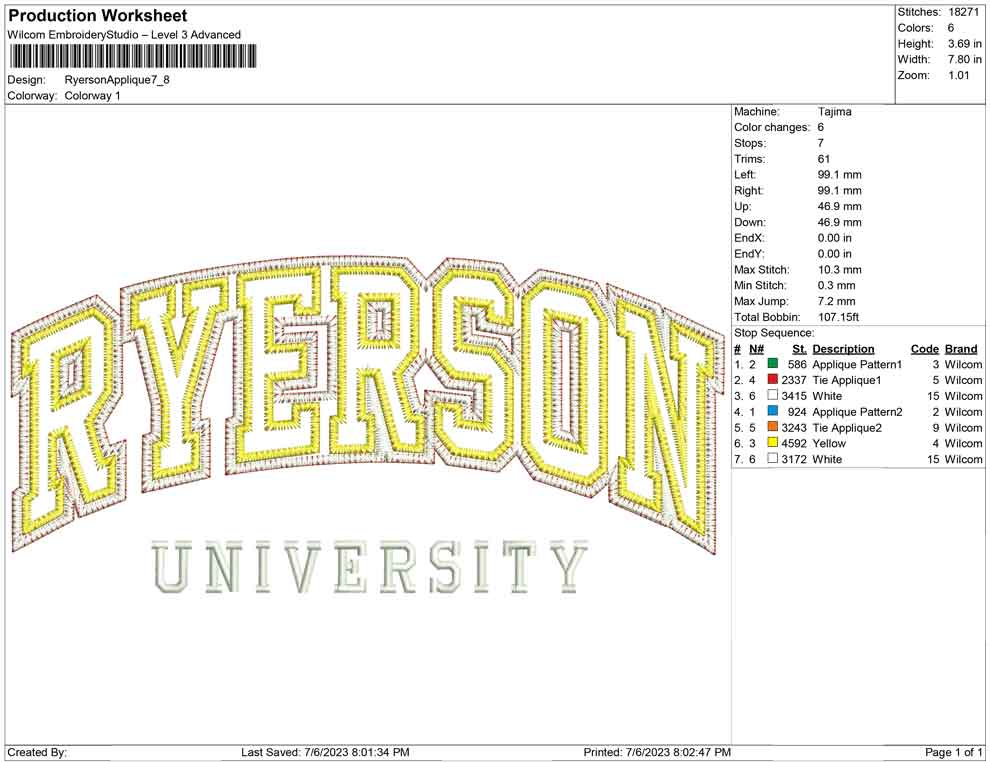 Ryerson Applique