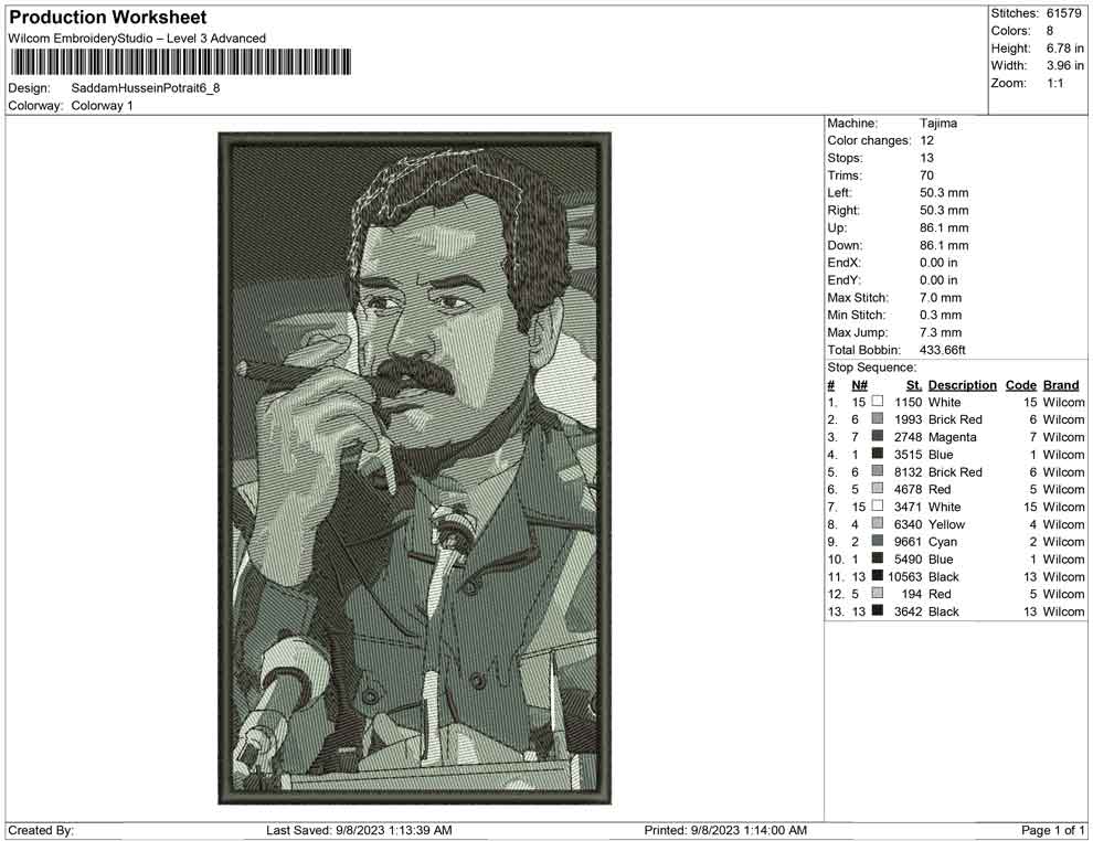 Saddam Hussein Potrait