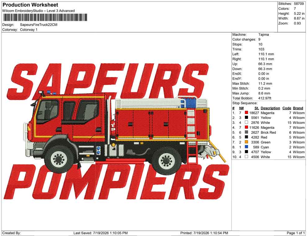 Sapeurs Fire Truck