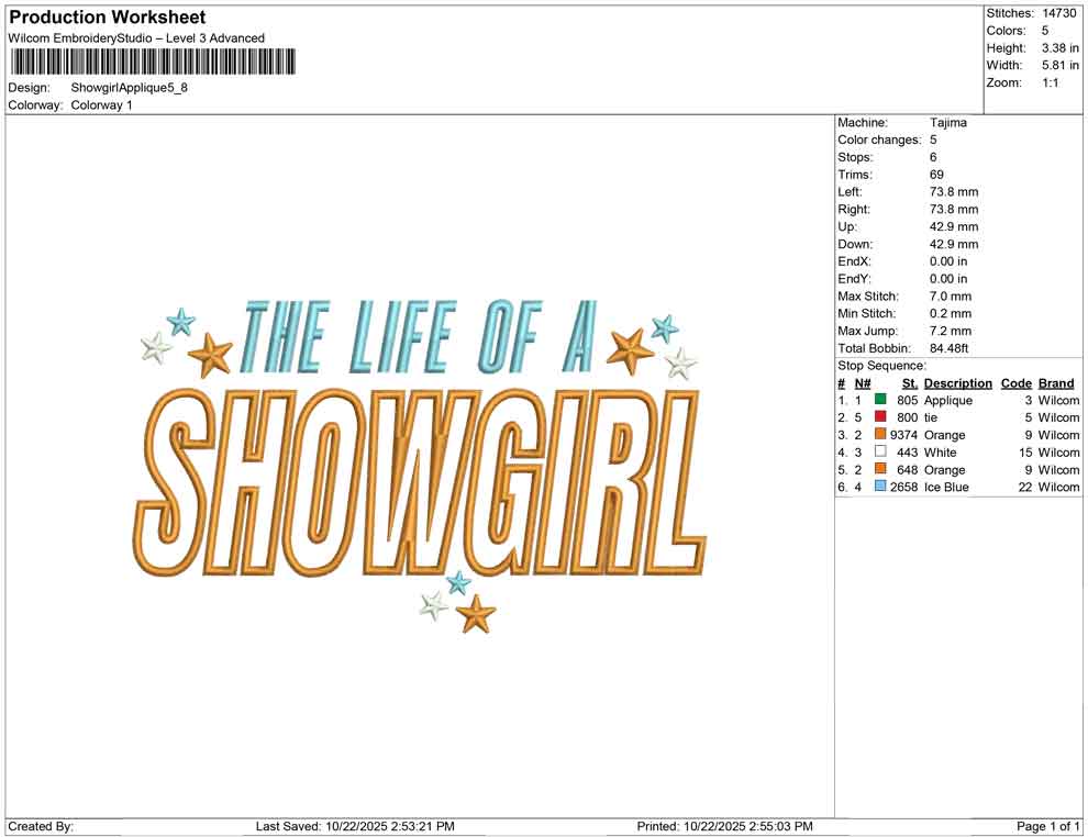 Showgirl Applique