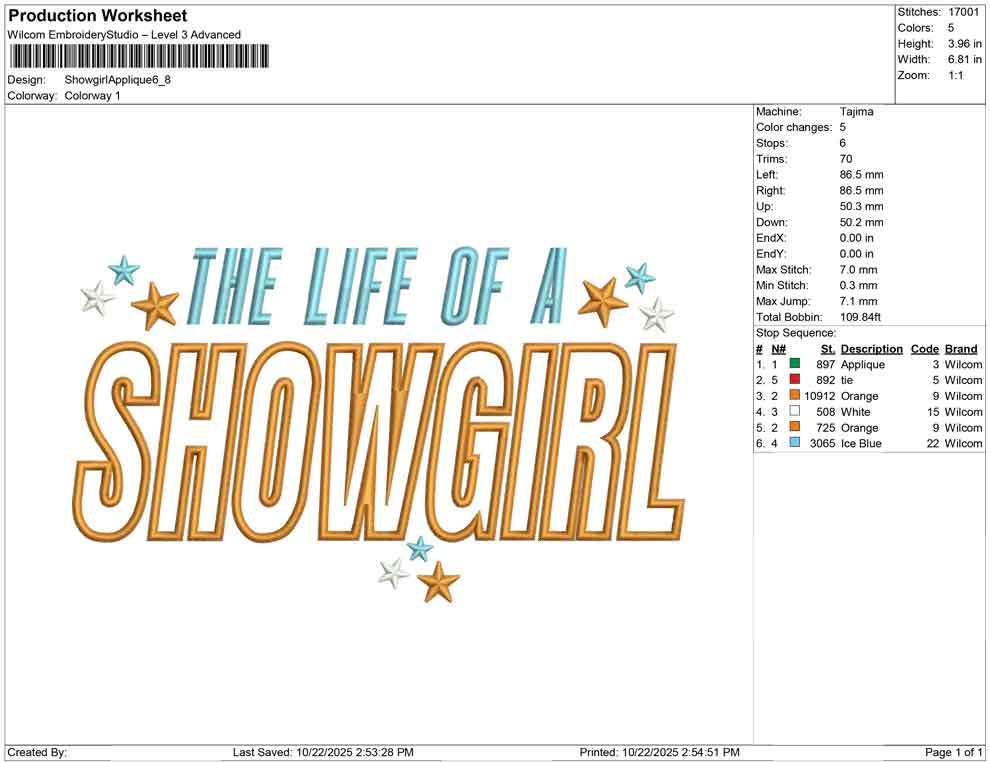 Showgirl Applique