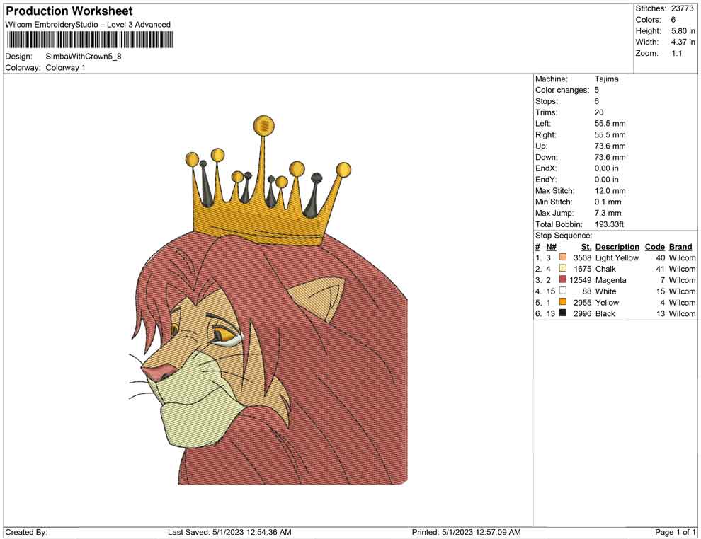 Simba with Crown