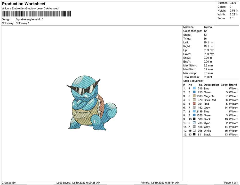 Squirtle eye glasss