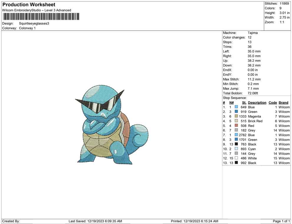 Squirtle eye glasss