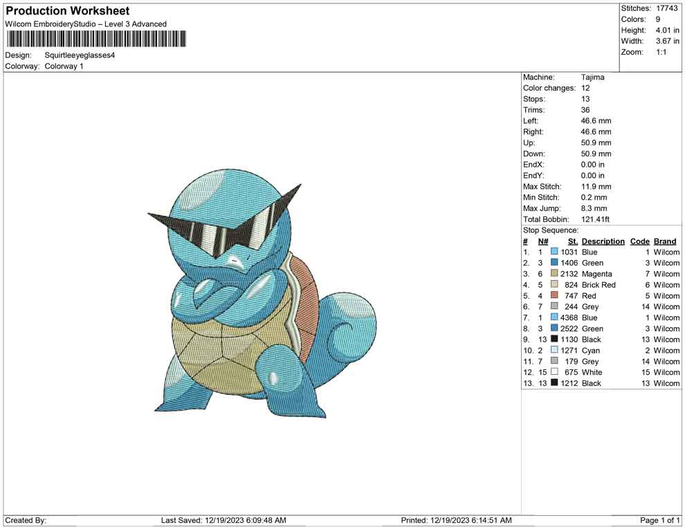 Squirtle eye glasss