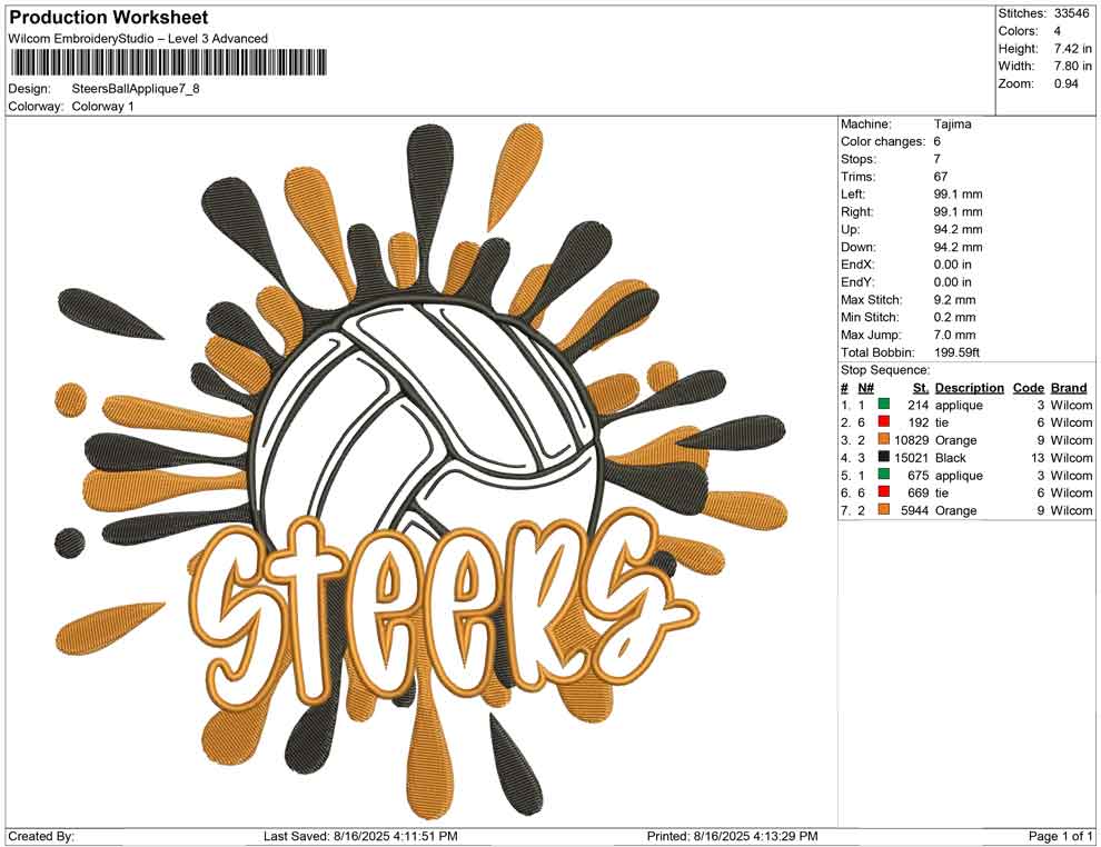 Steers Ball Applique