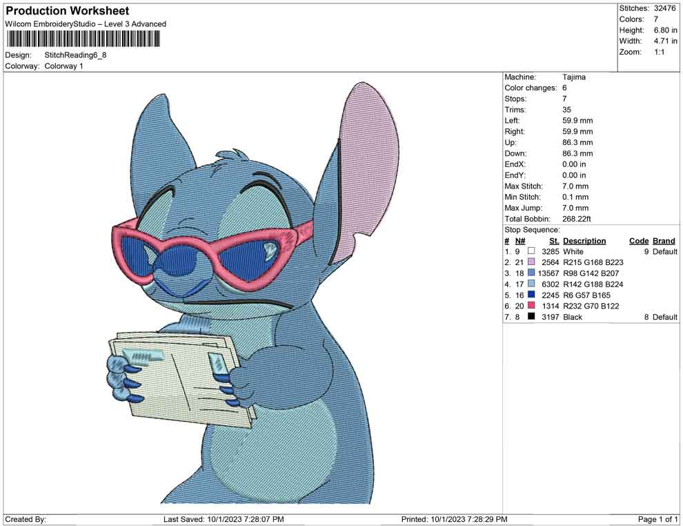 Stitch Reading book