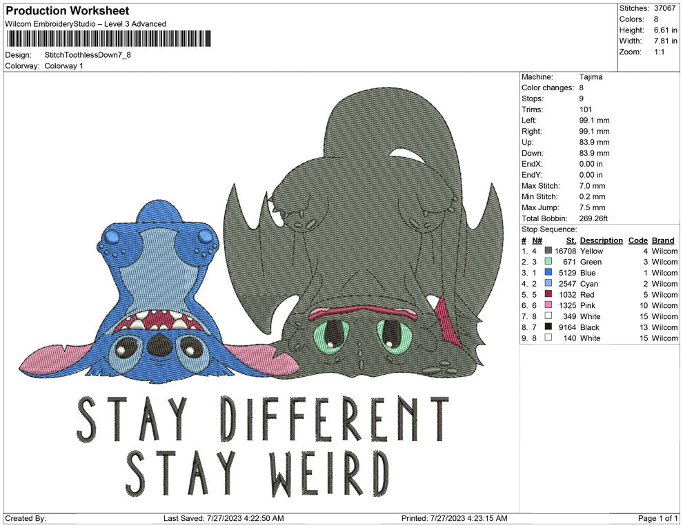 Stitch and Toothless Down