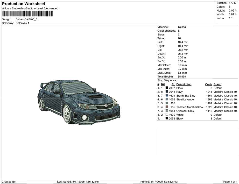 Subaru Car Blu