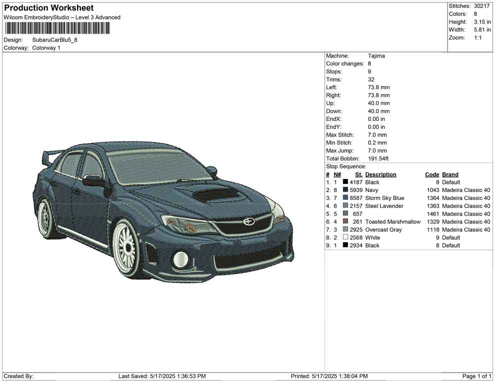 Subaru Car Blu