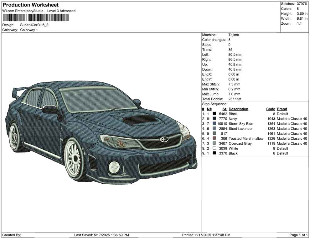 Subaru Car Blu