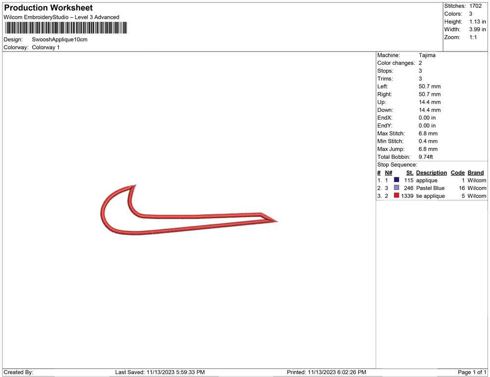 Swoosh Applique