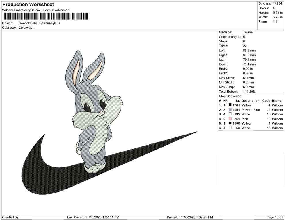 Swoosh baby bugs Bunny
