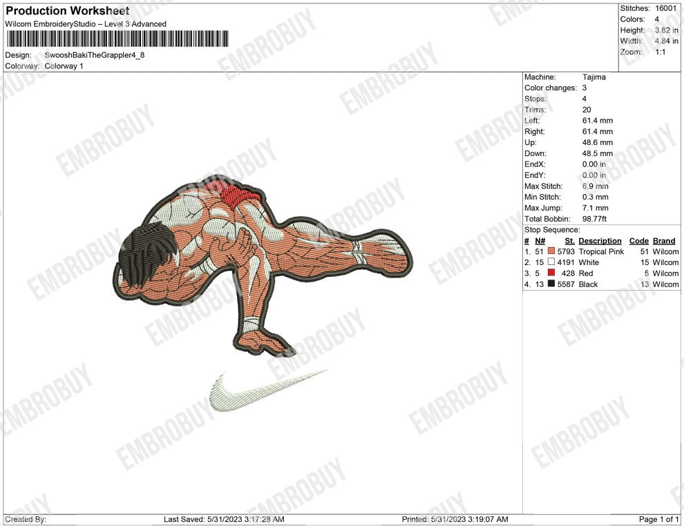 Swoosh Baki grappler