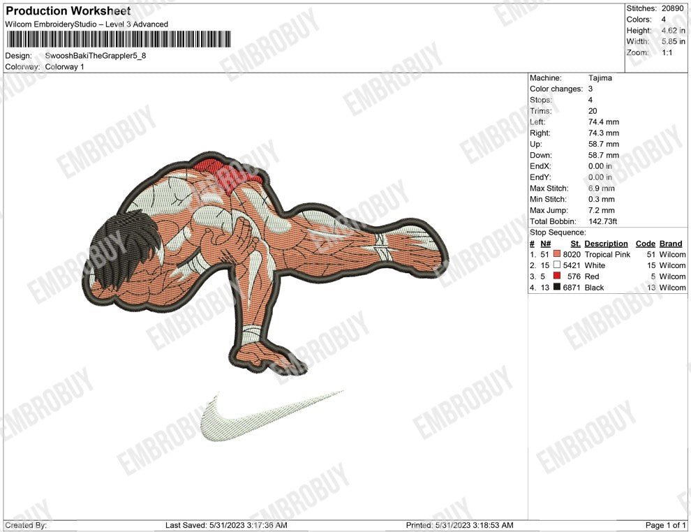 Swoosh Baki grappler