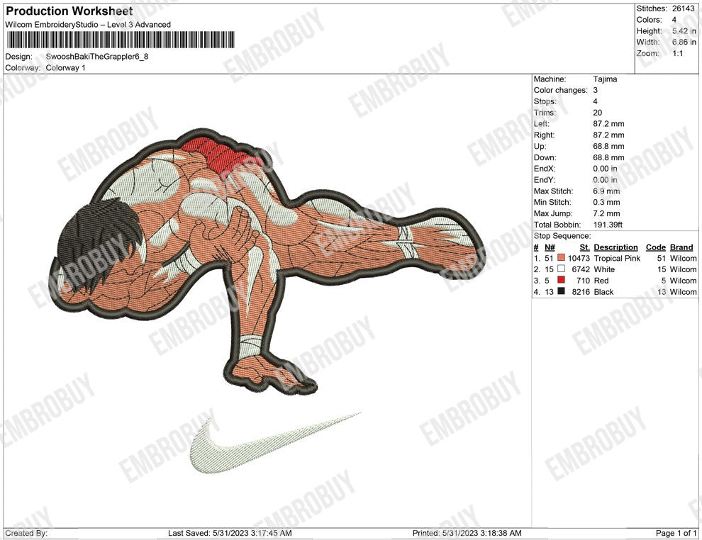 Swoosh Baki grappler