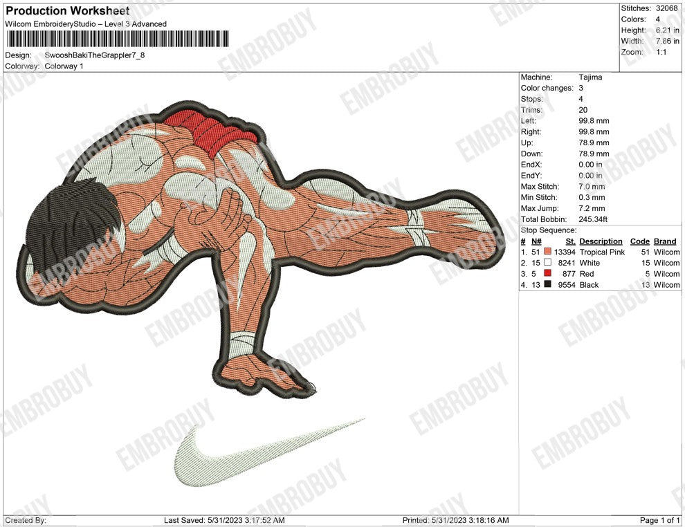 Swoosh Baki grappler